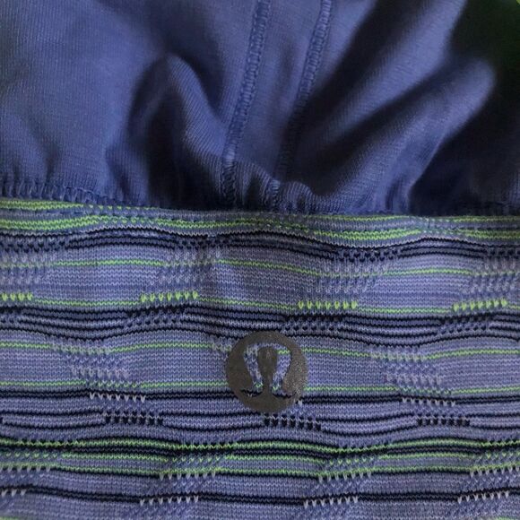 LULULEMON Purple/Yellow Striped Criss Cross Strap Tank Top - Picture 8 of 9